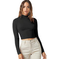 Women's Basic Mock Neck Long Sleeve Top