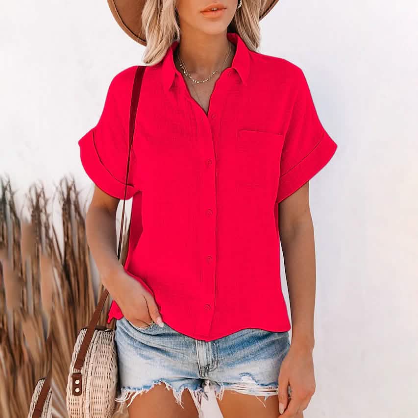 Women's Basic Solid Color Top Shirt