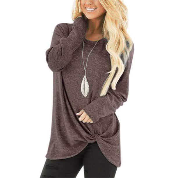 Women's Casual Long Sleeve Solid T-Shirts